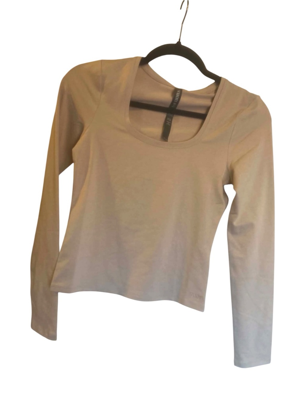NWT Vuori LS Halo Essential Scoop Size XS ECRU HEATHER TONAL